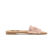 Sandalia Brillos Flat Casual Moda Para Mujer Walki Nelia Rosa