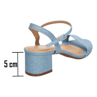 Foto 3 | Foto 3 | Sandalias Mujer Tacon Bajo Vizzano Mezclilla Dama Correa Azul
