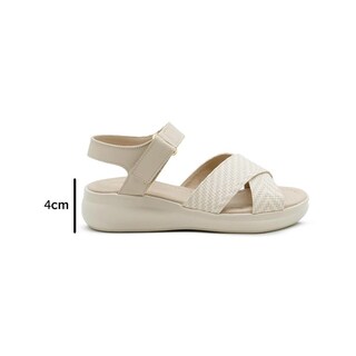 Foto 7 | Foto 7 | Sandalia Para Mujer Plataforma Acabado Tejido Color Beige Beige