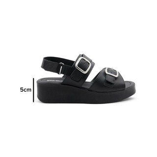 Foto 5 | Foto 5 | Sandalia Plataforma Dama Ajuste Doble Broche Color Negro Negro
