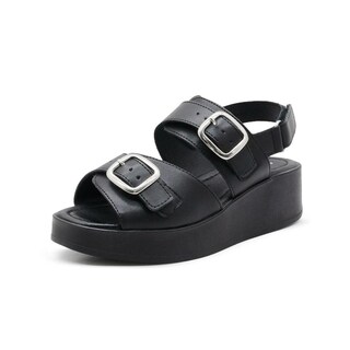 Foto 4 | Foto 4 | Sandalia Plataforma Dama Ajuste Doble Broche Color Negro Negro