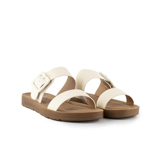 Foto 2 | Foto 2 | Sandalia Casual Plana Flat Doble Hebilla Para Mujer Walki Kim Blanco