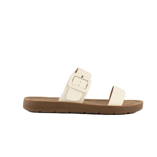 Foto 1 | Foto 1 | Sandalia Casual Plana Flat Doble Hebilla Para Mujer Walki Kim Blanco