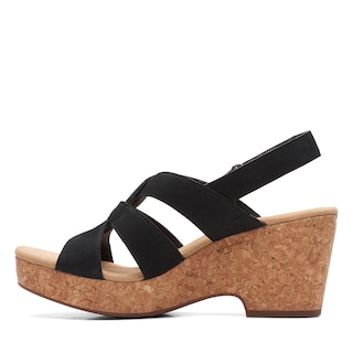 Foto 6 | Foto 6 | Sandalia Clarks Giselle Beach Para Mujer, Color Negro, Nubuck, Cuña 11us - Venta Internacional.