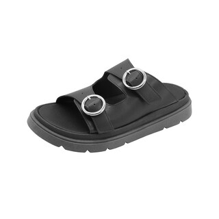 Foto 4 | Foto 4 | Sandalia Para Mujer Doble Hebilla Color Negro Antiderrapante Negro