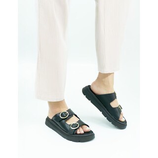 Foto 7 | Foto 7 | Sandalia Para Mujer Doble Hebilla Color Negro Antiderrapante Negro