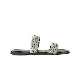 Foto 1 | Foto 1 | Sandalia Tiras Flat Brillo Suela Para Mujer Walki Esther Negro