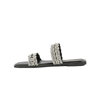 Foto 3 | Foto 3 | Sandalia Tiras Flat Brillo Suela Para Mujer Walki Esther Negro