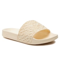 Chanclas Tommy Hilfiger Sandalias Monograma Beige Moda De Mujer Original