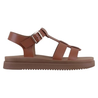 Foto 2 | Foto 2 | Sandalias De Piso Exterior Piel Vegana Color Café Para Mujer De Rbcollection