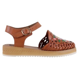 Foto 2 | Foto 2 | Sandalias De Piso Exterior Piel Color Café Para Mujer De Rbcollection