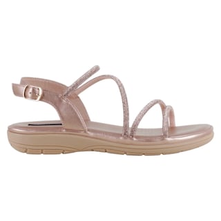 Foto 2 | Foto 2 | Sandalias De Piso Exterior Piel Vegana Color Dorado Para Mujer De Rbcollection