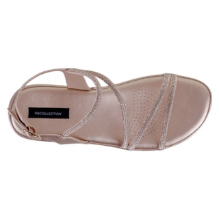 Foto 3 | Foto 3 | Sandalias De Piso Exterior Piel Vegana Color Dorado Para Mujer De Rbcollection