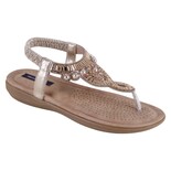 Sandalias De Piso Exterior Sintético Color Café Para Mujer De Rbcollection