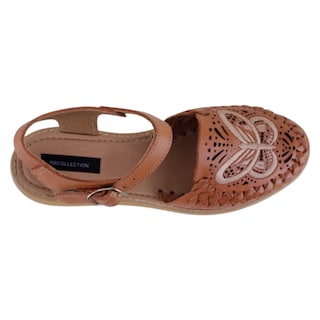 Foto 3 | Foto 3 | Sandalias De Piso Exterior Piel Color Café Para Mujer De Rbcollection