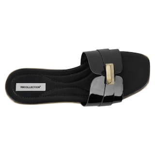 Foto 3 | Foto 3 | Sandalias De Piso Exterior Charol Color Negro Para Mujer De Rbcollection