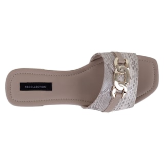 Foto 3 | Foto 3 | Sandalias De Piso Exterior Piel Vegana Color Beige Para Mujer De Rbcollection