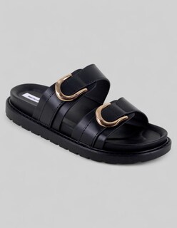 Foto 1 | Foto 1 | Sandalias De Piso Exterior Piel Vegana Color Negro Para Mujer De Rbcollection