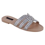 Sandalias De Piso Exterior Sintético Color Plata Para Mujer De Rbcollection