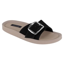 Sandalias De Piso Exterior Textil Color Negro Para Mujer De Rbbasics