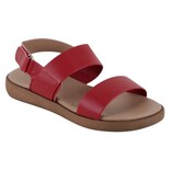 Sandalias De Piso Exterior Piel Vegana Color Rojo Para Mujer De Rbcollection