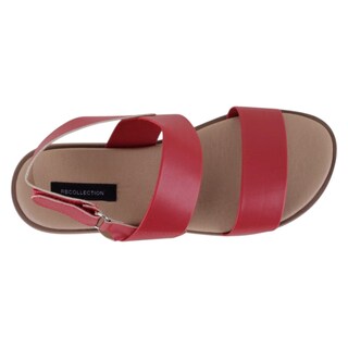 Foto 3 | Foto 3 | Sandalias De Piso Exterior Piel Vegana Color Rojo Para Mujer De Rbcollection