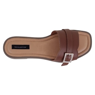 Foto 3 | Foto 3 | Sandalias De Piso Exterior Piel Vegana Color Café Para Mujer De Rbbasics