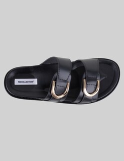 Foto 3 | Foto 3 | Sandalias De Piso Exterior Piel Vegana Color Negro Para Mujer De Rbcollection