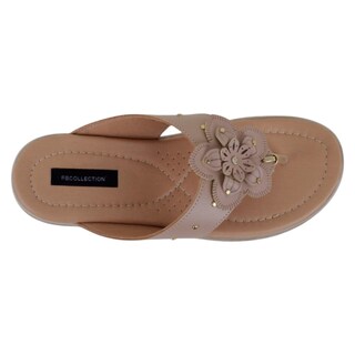 Foto 3 | Foto 3 | Sandalias De Piso Exterior Piel Vegana Color Café Para Mujer De Rbcollection
