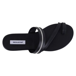 Foto 3 | Foto 3 | Sandalias De Piso Exterior Piel Vegana Color Negro Para Mujer De Rbbasics