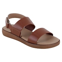 Sandalias De Piso Exterior Piel Vegana Color Café Para Mujer De Rbcollection