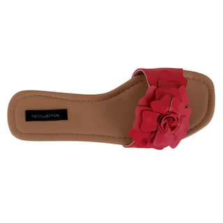 Foto 3 | Foto 3 | Sandalias De Piso Exterior Piel Vegana Color Rojo Para Mujer De Rbbasics