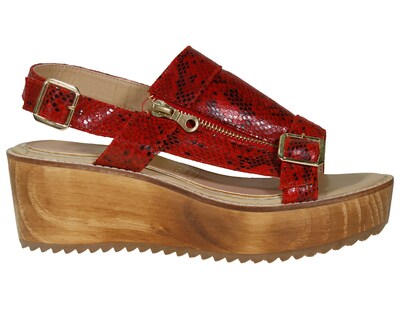 Foto 2 | Foto 2 | Sandalias de Piel Claudio Rocco color Rojo para Mujer