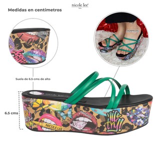 Foto 4 | Foto 4 | Sandalias Nicole Lee Multicolor con Tiras Emotion