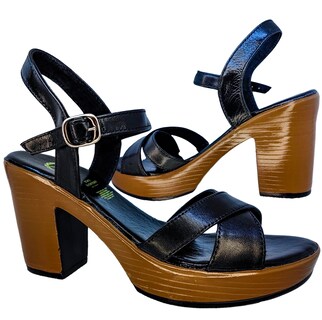 Foto 4 | Foto 4 | Sandalias de Piel con Plataforma Enco Footwear MD114-01 Negras
