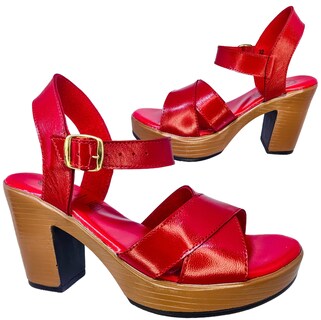 Foto 2 | Foto 2 | Sandalias de Tacón Enco Footwear MD114-01 Rojas para Mujer