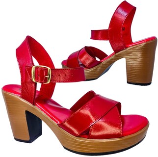 Foto 3 | Foto 3 | Sandalias de Tacón Enco Footwear MD114-01 Rojas para Mujer