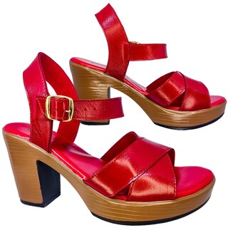 Foto 4 | Foto 4 | Sandalias de Tacón Enco Footwear MD114-01 Rojas para Mujer