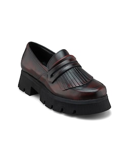 Foto 1 | Foto 1 | Mocasines de Piel Dasalo Penny Loafer Vino para Mujer