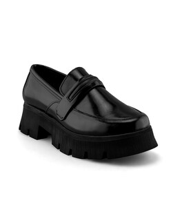 Foto 1 | Foto 1 | Mocasín De Piel Vacuno Negro Con Plataforma Chunky Para Mujer