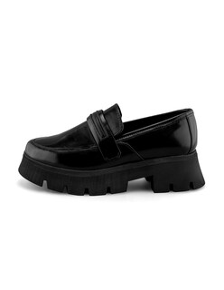 Foto 4 | Foto 4 | Mocasín De Piel Vacuno Negro Con Plataforma Chunky Para Mujer