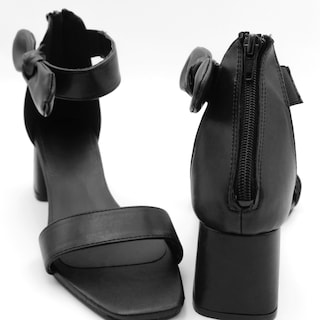 Foto 5 | Foto 5 | Sandalia Con Tacón Exterior Piel Vegana Color Negro Para Mujer De Rbcollection