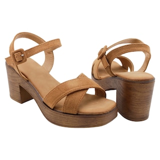 Foto 4 | Foto 4 | Sandalia Con Tacón Exterior Gamuza Color Café Para Mujer De Rbcollection