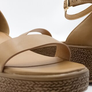 Foto 5 | Foto 5 | Sandalias Con Plataforma Exterior Piel Vegana Color Beige Para Mujer De Rbcollection