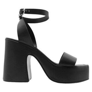 Foto 3 | Foto 3 | Sandalia Con Tacón Rbbasics Exterior Piel Vegana Negro Para Mujer