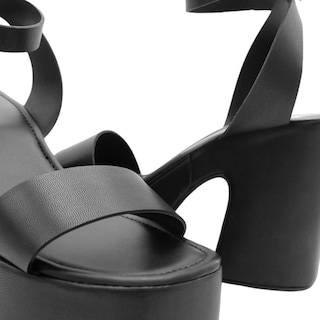 Foto 6 | Foto 6 | Sandalia Con Tacón Rbbasics Exterior Piel Vegana Negro Para Mujer