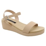 Sandalias Con Plataforma Rbbasics Exterior Piel Vegana Beige Para Mujer