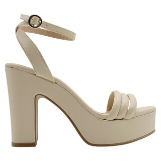 Foto 2 | Foto 2 | Sandalia de Tacón Rbcollection Piel Vegana Beige para Mujer