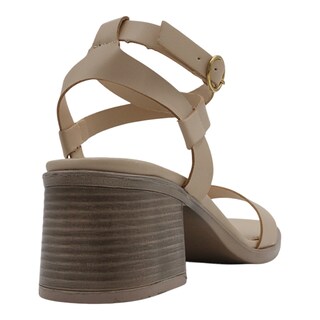 Foto 3 | Foto 3 | Sandalia Con Tacón Exterior Piel Vegana Color Beige Para Mujer De Rbcollection