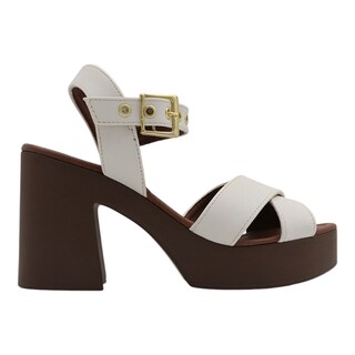 Foto 2 | Foto 2 | Sandalia Con Tacón Exterior Piel Vegana Color Blanco Para Mujer De Rbcollection